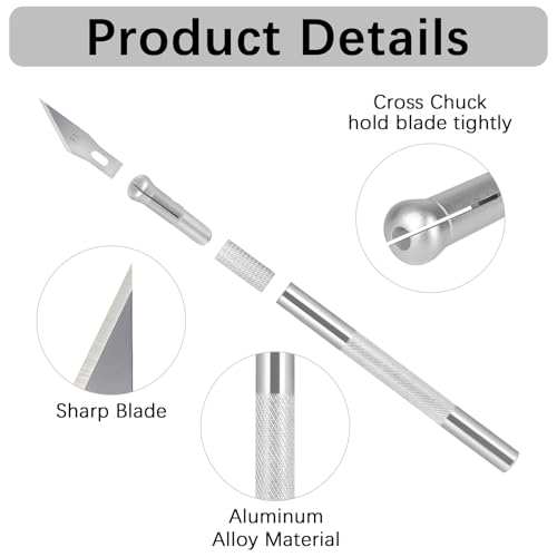 12 Pack Exacto Knife Set, Metal Craft Knives Kit, Hobby Knife Set, Blade Precision Knifes for DIY Crafts, Arts, Trimming, Cutting, Carving