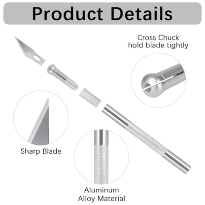12 Pack Exacto Knife Set, Metal Craft Knives Kit, Hobby Knife Set, Blade Precision Knifes for DIY Crafts, Arts, Trimming, Cutting, Carving