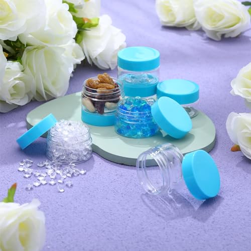 SATINIOR 36 Pcs Plastic Jars with Lids Round Leak Proof Airtight Container - color: Blue, size: 1 oz