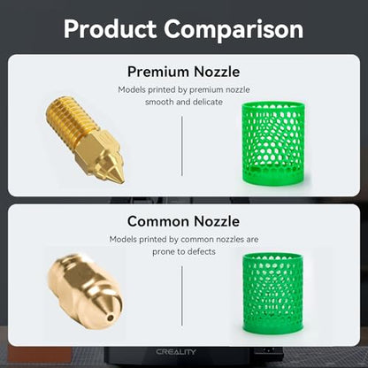 Creality Official Ender 3 V3 SE Nozzle, 0.4mm 5 Pcs High Speed M6 Extruder Nozzles, 3D Printer Brass High Temperature Wear Resistant Nozzle for Ender 5 S1, Ender 7