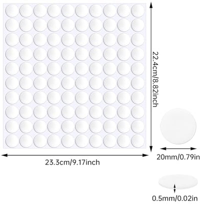 JANYUN 1500 Pcs Sticky Dots,20 mm Clear Sticky Tack Adhesive Stickers - size: 20mm