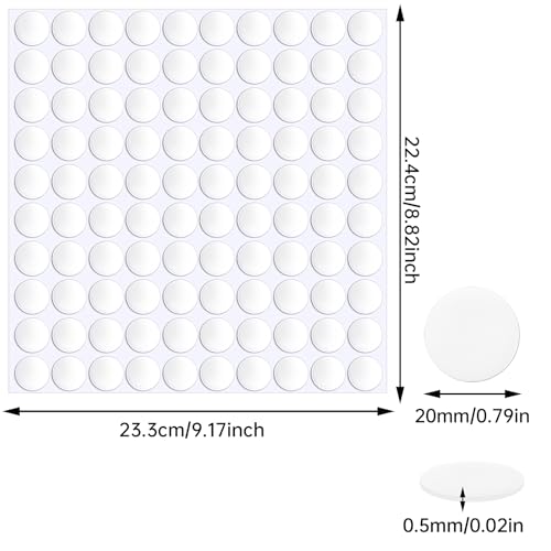 JANYUN 1500 Pcs Sticky Dots,20 mm Clear Sticky Tack Adhesive Stickers - size: 20mm