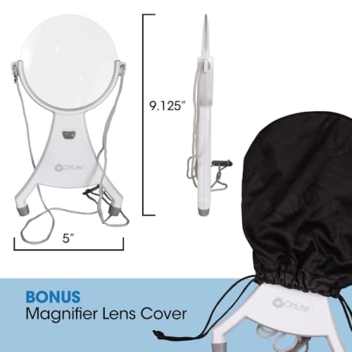 OttLite 4-Inch Hands-Free LED Magnifier, White