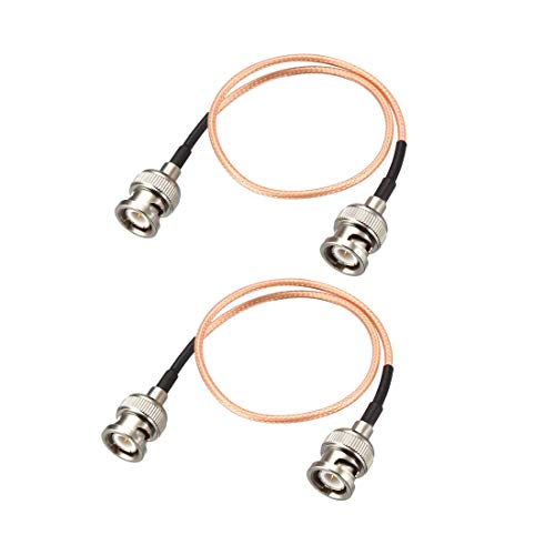 uxcell BNC Male to BNC Male Coax Cable RG316 RF Coaxial Cable 50 Ohm 1.5 Feet 2pcs for Video Signals,CCTV,DVR,Camera - size: 1.5 Feet