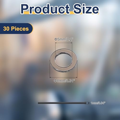 uxcell 30 Pcs M5 PVC Flat Washers 5mm ID 8mm OD 1mm Thick Plain Washer Grommets Plastic Sheet Gasket Fastener Sealing Spacer Gasket Ring Water Hose Washers, Clear Black - size: 5mm x 8mm x 1mm