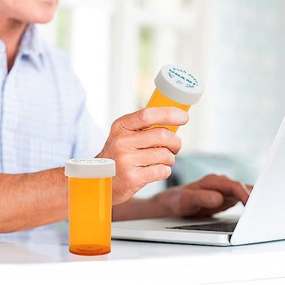 Plastic Medicine Pill Bottles with Child Resistant Caps - Push Down and Turn - Prescription Vial, Medicine Container, Pill Cases Dispenser Organizers (12pcs, 40 Dram) - size: 40 Dram