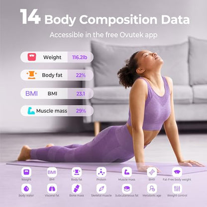 Ovutek Smart Scale for Body Weight Digital Bathroom Scale with BMI Body Fat - color: Purple