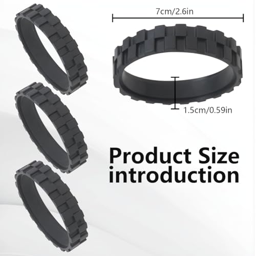 Latest 4-Piece Anti-Slip Rubber Tire Set with Enhanced Grip for i-Robot Roomba 700 and for 800 Series