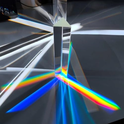 2 Inch K9 Optical Glass Prism Triangle for Rainbow Maker, Clear Light Refraction Suncatcher for Photography Physics Education Science Classroom Decor