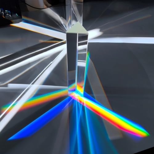 2 Inch K9 Optical Glass Prism Triangle for Rainbow Maker, Clear Light Refraction Suncatcher for Photography Physics Education Science Classroom Decor