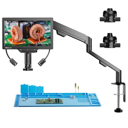 TOMLOV 3D Magnetic Dual Lens Digital Microscope TM3K-3D Max, 10.1" 3K Scope - size: 10.1-inch