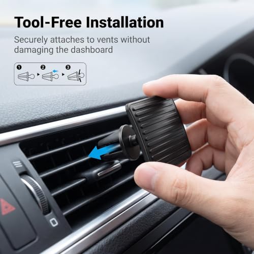 2 PCS Car AC Vent Deflector, Adjustable Car Air Direction Vent Deflector, Low Profile Plastic Air Vent Directing Baffle, Universal Auto Air Ventshade, Universal for Most Vehicles (Black)