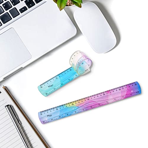 Grevosea 2-Piece Flexible Ruler, 30cm/12inch Plastic Straight Edge Ruler, Soft Bendable for School, Classroom, Office, Kids & Adults - size: 12inch