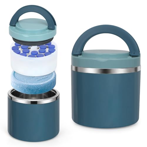 3ml Peptide Case for Fridge, 20slots Peptides Vial Jar with Ice Pack Blue - color: 20slots Blue Jar+ice Pack