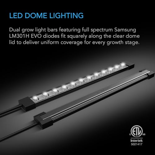 AC Infinity Large Humidity Dome Kit 6x12 w/ LED Grow Lights & Seedling Mat - size: Large Full Kit