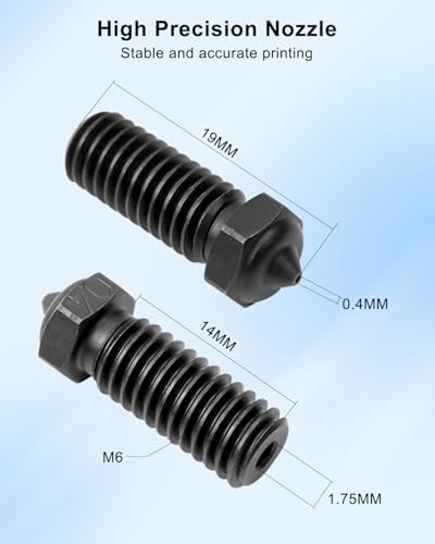 Hardened Steel Nozzle Set Fit for QIDI X-Max 3 Q1 Pro X-Plus 3 X-Smart 3 3D Printers, 10Pcs 0.4mm Black Nozzles with Nozzle Cleaning Kit