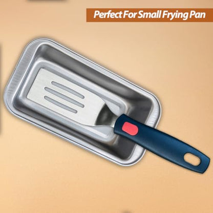 Mini Serving Spatulas, Stainless Steel Cut & Serve Turner, Slotted & Solid