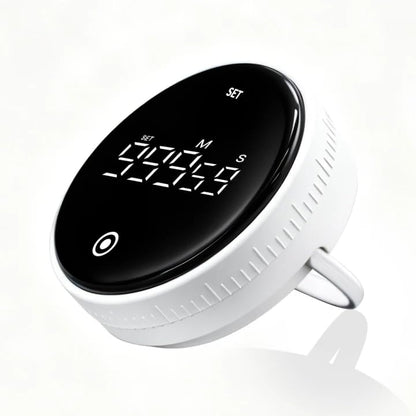 Digital Kitchen Timer, Magnetic Visual Countdown Countup Timer with Large LED Display, Adjustable Volume, Easy for Seniors and Kids, for Cooking, Classroom, Fitness, Study (White) - color: White