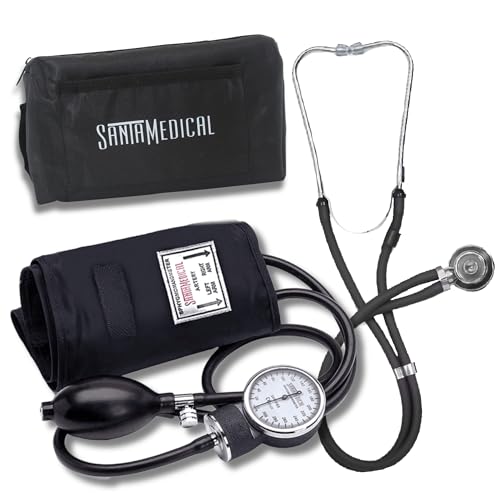 Santamedical Aneroid Sphygmomanometer - Bp Cuff with Stethoscope - Black - color: Black, size: With Stethoscope