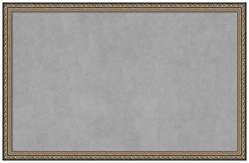 Amanti Art Silver Framed Magnetic Board, 34x22, Traditional Office Decor - size: 34"W x 22"H