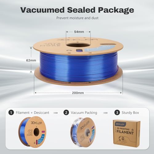 3DHoJor Silk PLA Filament 1.75mm Blue Purple Red Triple Color PLA 3D Printer Filament 3 in 1 Coextrusion 1KG Spool(2.2lbs) 3D Printing Filament Dimensional Accuracy +/- 0.03mm - color: Blue Purple Red