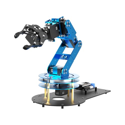 Robotic Arm for Arduino AI Vision Voice Interaction 6DOF Serial Bus Servo Smart Robot Arm, STEM Project Educational Robot & Engineering Kits, Science/Coding/Programming Set, LeArm AI Intermediate Kit