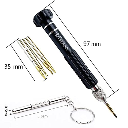PTSLKHN Magnetic Screwdriver Kit, Black 5-in-1 Multifunctional Screwdriver - color: Black