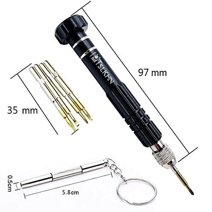 PTSLKHN Magnetic Screwdriver Kit, Black 5-in-1 Multifunctional Screwdriver - color: Black