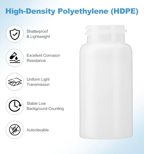FOUR E'S SCIENTIFIC 20mL HDPE Scintillation Vial, 22-400 Screw Cap
