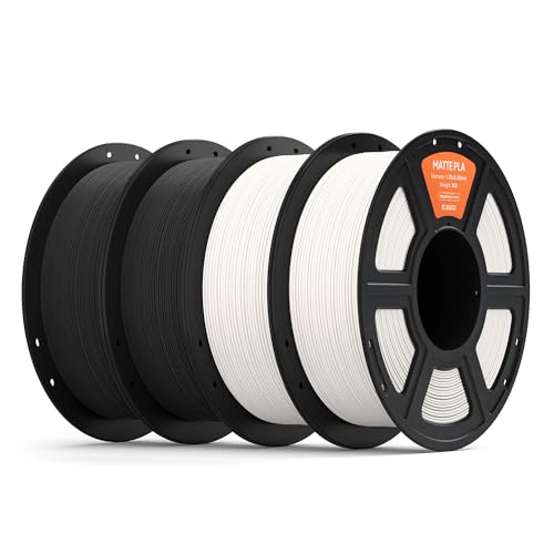 ELEGOO Matte PLA 3D Printer Filament 1.75mm Black/White 4KG - color: 4*1kg Black,black,white,white