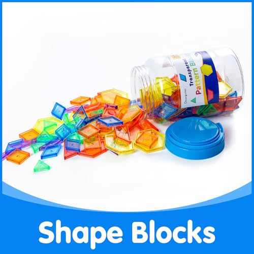140 Pcs Translucent Pattern Blocks - Light Table Manipulatives - color: Translucent Pattern Blooks