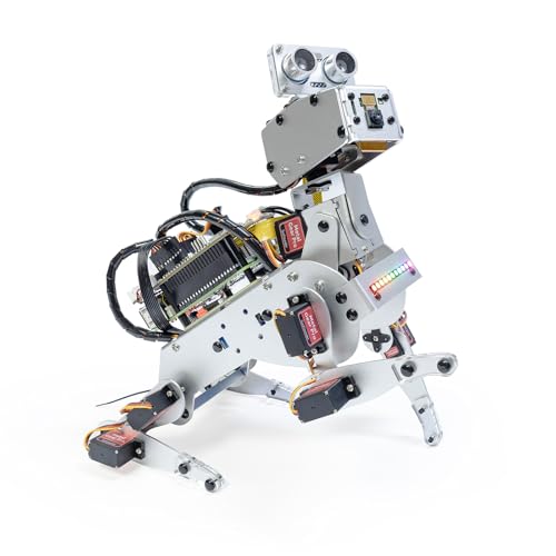 SunFounder PiDog AI Robot Dog Kit for Raspberry Pi 5/4/3B+/Zero 2W, Openclaw LLMs ChatGPT/Gemini/Grok, Voice&Video Recognition, Python, App, Gyroscope, Camera (RPI NOT Included) - color: Pidog