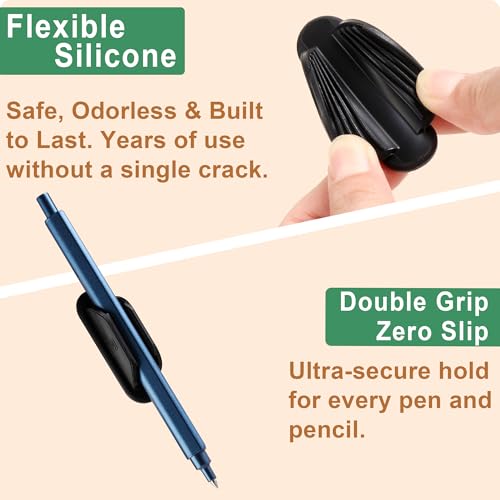 Tiizze Silicone Adhesive Pencil Holders for Classroom & Desk, 10 Pack Black - color: Black