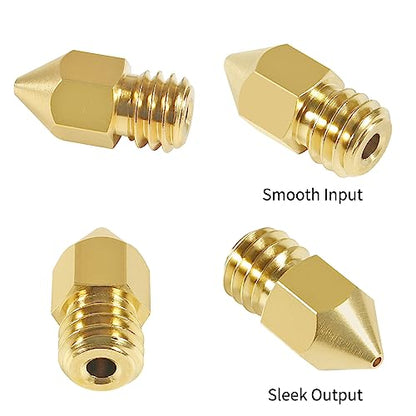 Aokin 10 Pcs 1.0mm 3D Printer Nozzles MK8 Extruder Nozzles and 5 Pcs 0.8mm Stainless Steel Nozzle Cleaning Needles for Creality Ender 3/3 Pro/3 V2, Ender 5/5 Pro, CR-10/10S, Makerbot, Anet A8 - color: 1.0mm