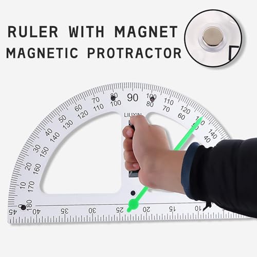 Math Ruler Magnetic Classroom Math Geometry Tool Set Enhances Classroom Learning, Easily Mounts to Blackboard Protractor Measuring Ruler Triangle Ruler, Tp4pc - size: Tp4pc