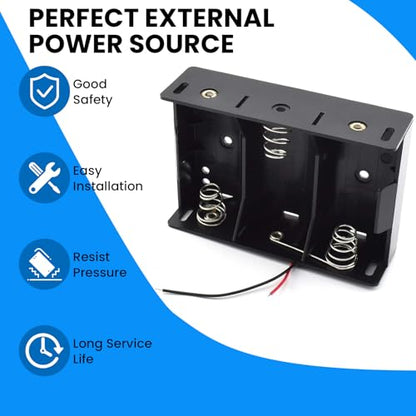 SDTC Tech 2-Pack 3 Slot D Cell Battery Holder 4.5V D Size Battery Case Box with Wire Leads - color: D Cell 3-Slot, size: D Cell Holder