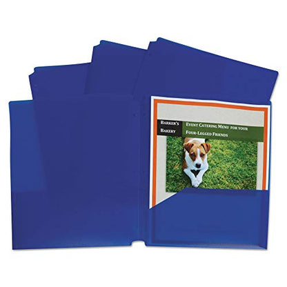 C-Line Heavyweight Poly Portfolio Folder, Blue, 25/Box (32935) - size: Box of 25
