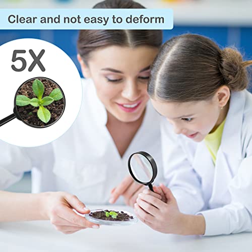 32Pcs Magnifying Glass for Kids Hand Lens Small Magnifying Glasses Black