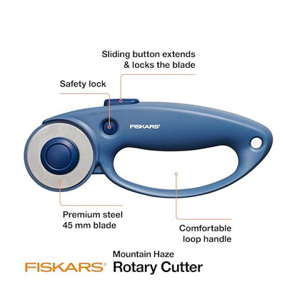 Fiskars 45mm Loop Rotary Cutter for Fabric, Arts, Crafts & Sewing - color: Blue, size: 45mm