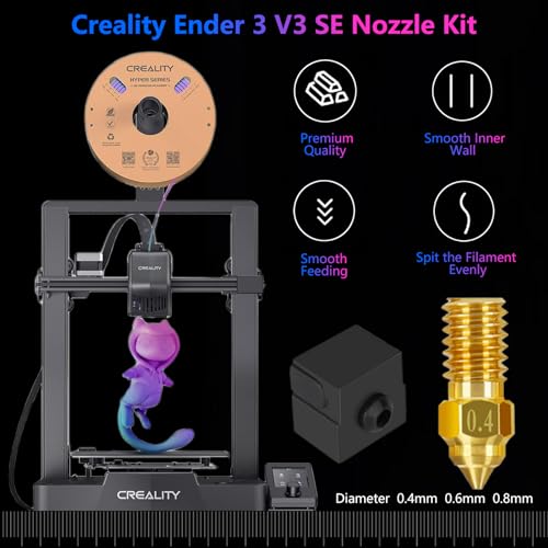 Comgrow 6pcs Ender 3 V3 SE Nozzle Kit - size: 0.4mm 0.6mm 0.8mm, style: Brass Nozzle