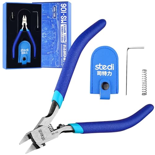 stedi 5-In Model Nippers, with Ultra-thin Single-edge and Blade Case - style: Single-edged (Blue_for Professionals)