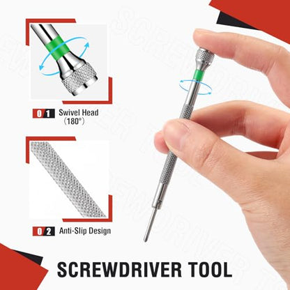 Chumia 8 Pieces Precision Jewelers Screwdriver Set, Micro Watch Repair - size: 1.4-2.0 mm, style: Flathead, Phillips