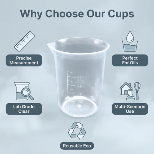 6 Pack 50ml Plastic Measuring Cup - size: 50ml
