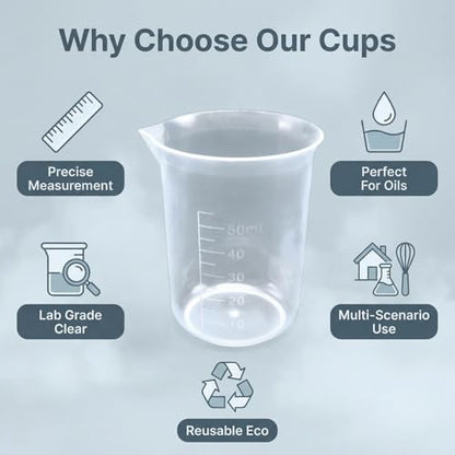 6 Pack 50ml Plastic Measuring Cup - size: 50ml
