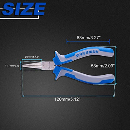 SPEEDWOX 5 Inch Round Nose Pliers, Mini Ultra Tapered Jaw - style: 5" Round Nose Plier