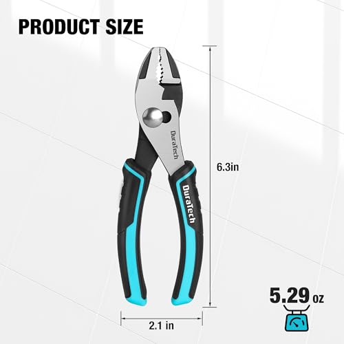 DURATECH 6 Inch Slip Joint Pliers, Small Pliers with Comfortable TPR Handle (Pack of 2) - size: 6 Inch (Pack of 2)