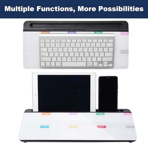 TSJ OFFICE Whiteboard Weekly Dry-Erase-Board - Desktop White Board Calendar Desk Organizers with Accessories Computer Keyboard Stand with Drawer, for Office, Home, School Supplies - Black Calendar - color: Black-base Weekly Calendar