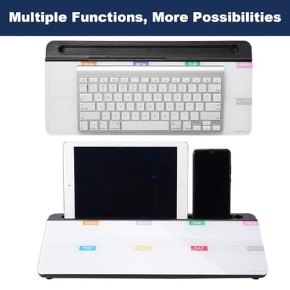 TSJ OFFICE Whiteboard Weekly Dry-Erase-Board - Desktop White Board Calendar Desk Organizers with Accessories Computer Keyboard Stand with Drawer, for Office, Home, School Supplies - Black Calendar - color: Black-base Weekly Calendar