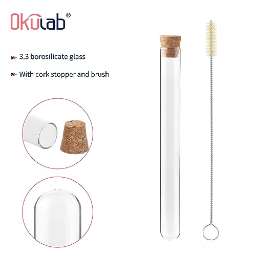 Clear Glass Test Tubes 50PCS, 16x150mm (20ml) Glass Test Tube with Cap and Brush for Scientific Plants, TTGS02A50 - style: 50PCS of 16x150mm (20ml)