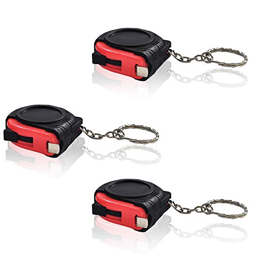 1m/3ft Retractable Tape Measure Mini Keychain Metric/Inch Kids Measuring Tape Portable Tape Ruler with Stable Slide Lock for Body Measuring, Kids(3 Pack) - size: 1 m (3 Pack)